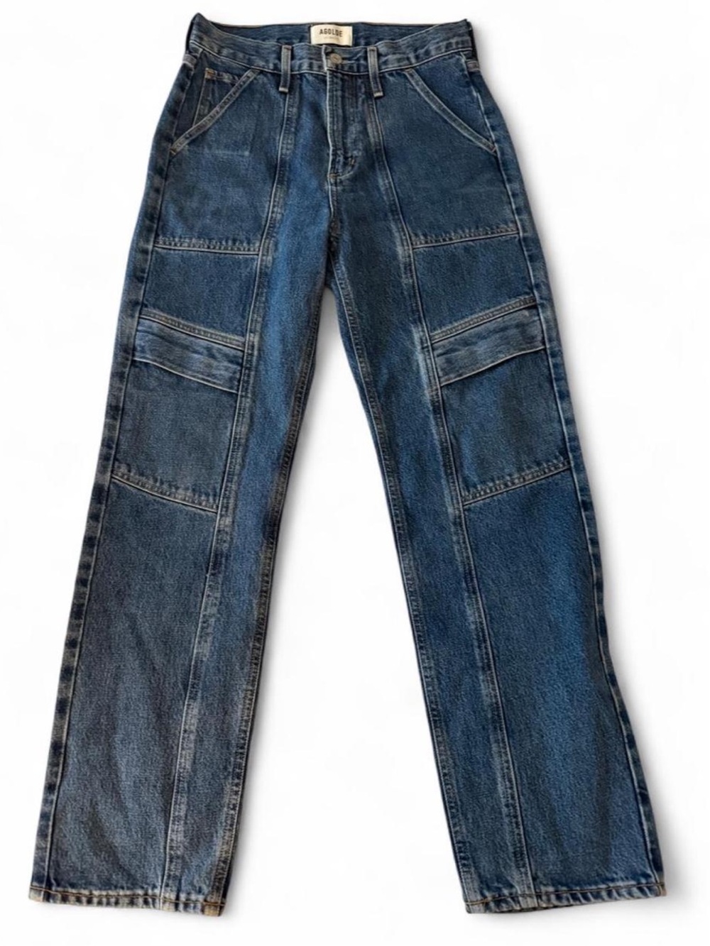 AGOLDE Women’s Cooper Cargo Straight-Leg Jeans - Dark Blue